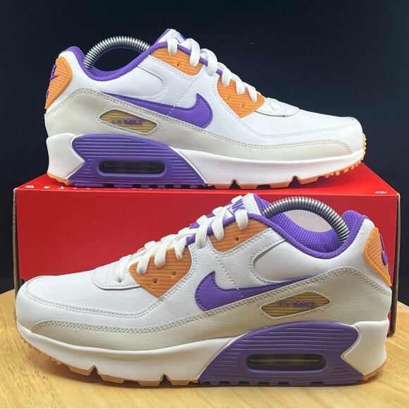 Nike Shoes - Nike Air Max 90 LTR Sneakers Shoes Size 6Y/ 7.5W White/Action Grape DV3607-103